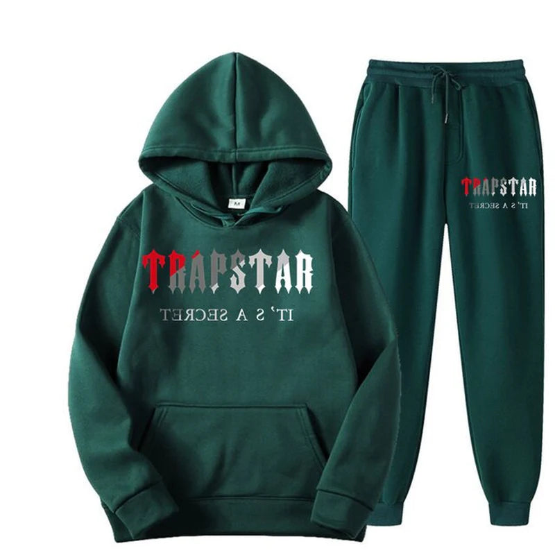 TRAP STAR 2D Print Men'S Sets Tracksuit Fashion Hoodies Trouser 2Pcs Sportswear Track Suit Joggers Male
