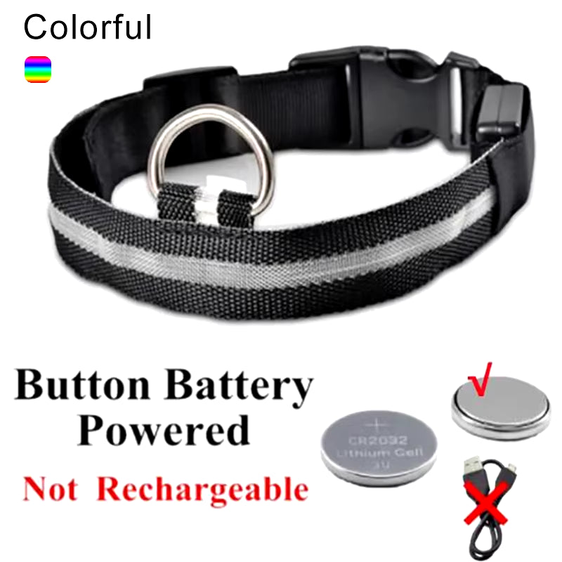 Electronic Pet LED Dog Collar Adjustable Flash Recharge Pet Collars Reflective LED Collars for Dogs Night Anti-Lost Dog Products