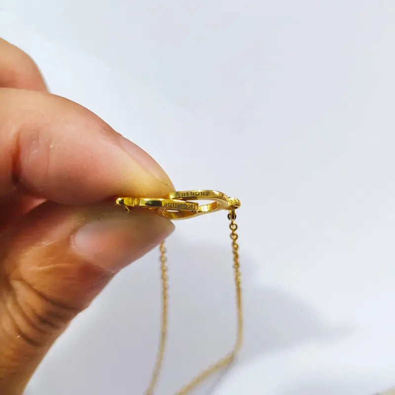 Double Heart Name Necklace - Couples Necklace